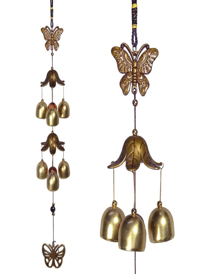 VR ATULIT BY CHOOSY جرس رياح معدني بتصميم فنغ شوي لشرفة المنزل | جرس ذهبي معلق لجلب الطاقة الإيجابية والحظ السعيد | أجراس رياح مزخرفة للاستخدام الداخلي والخارجي | ديكورات فاستو وفنغ شوي - Image 3